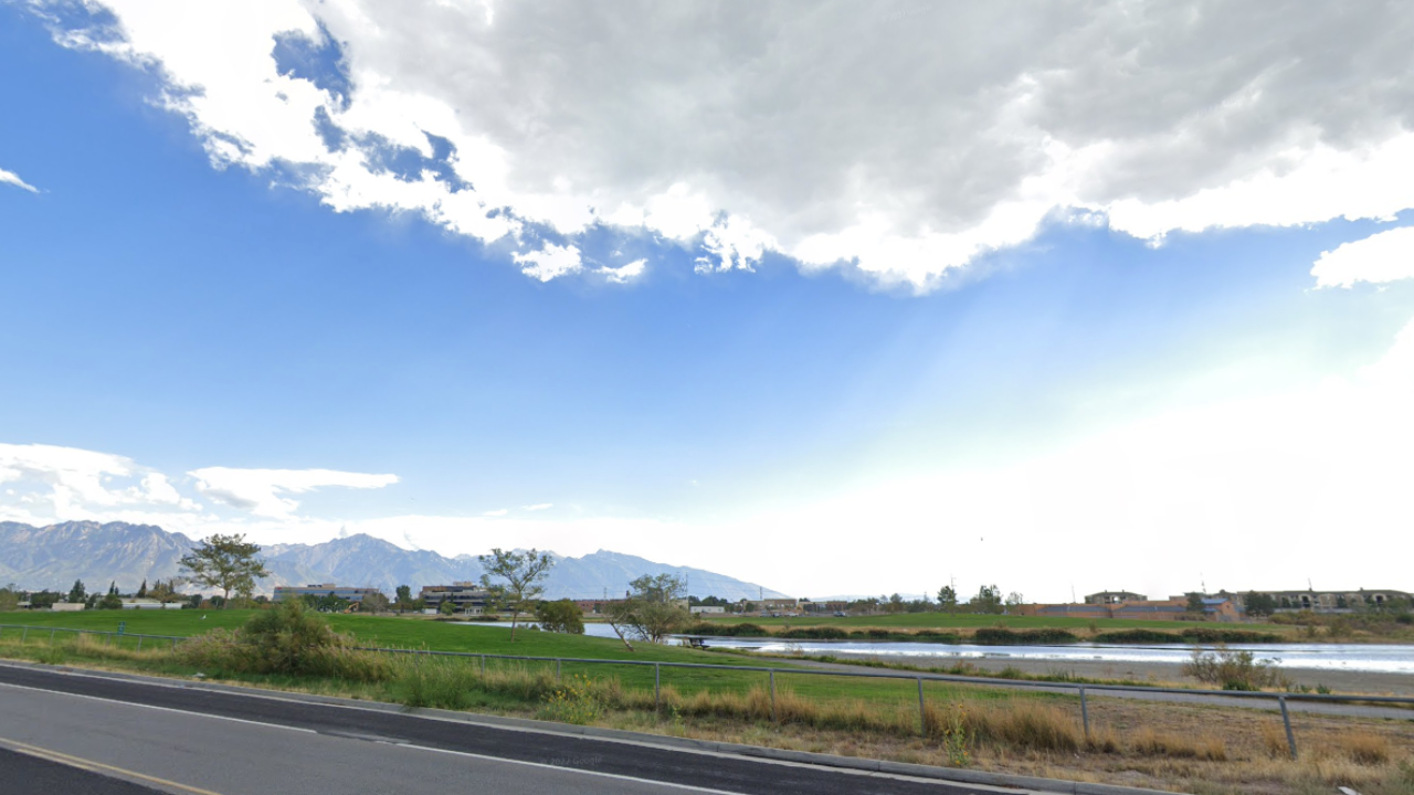 Lake and mountains at Decker Lake Park West Valley City UT