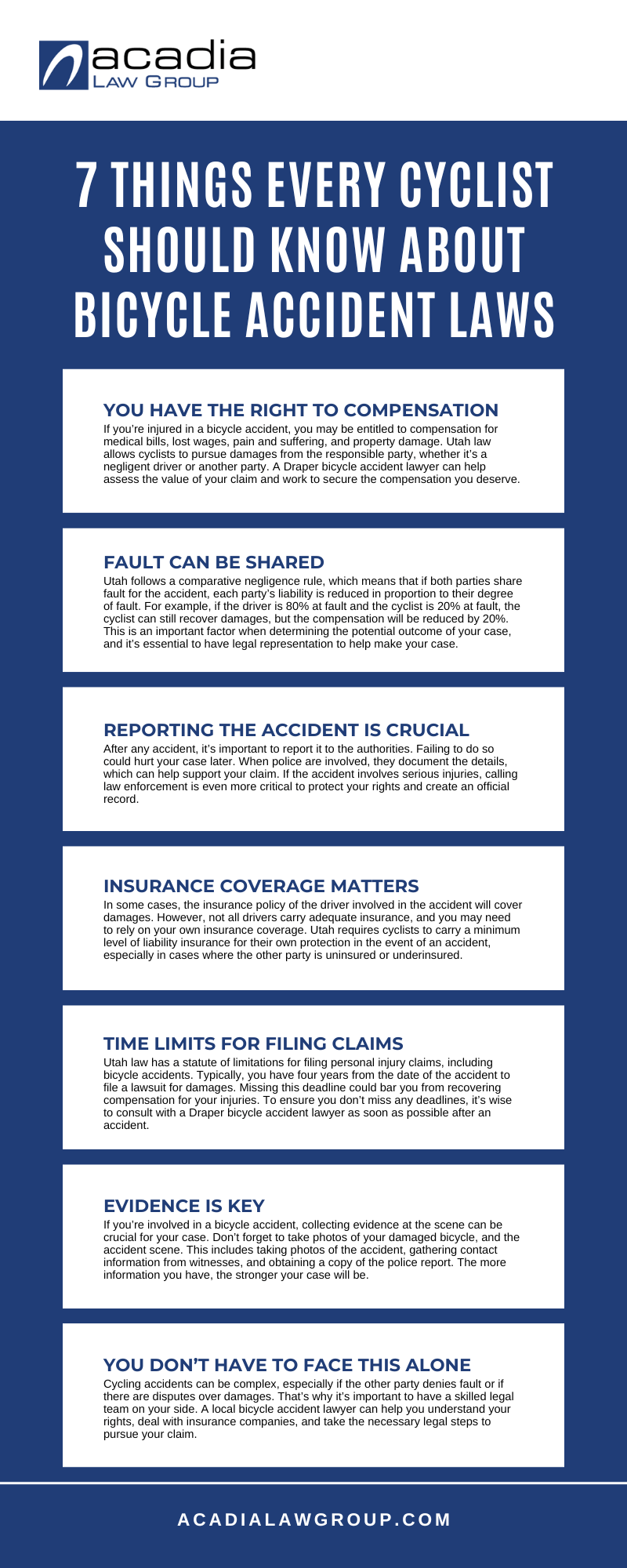 7 Things Every Cyclist Should Know About Bicycle Accident Laws Infographic