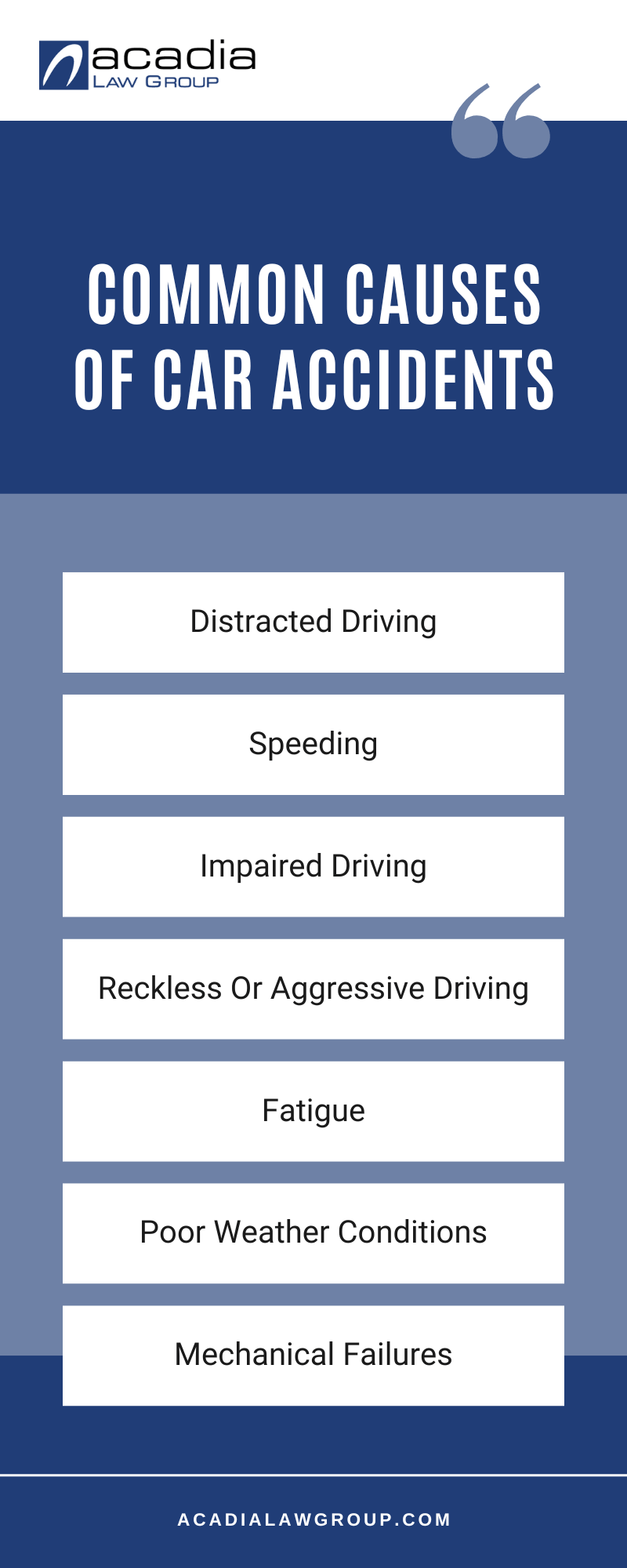 Common Causes Of Car Accidents Infographic