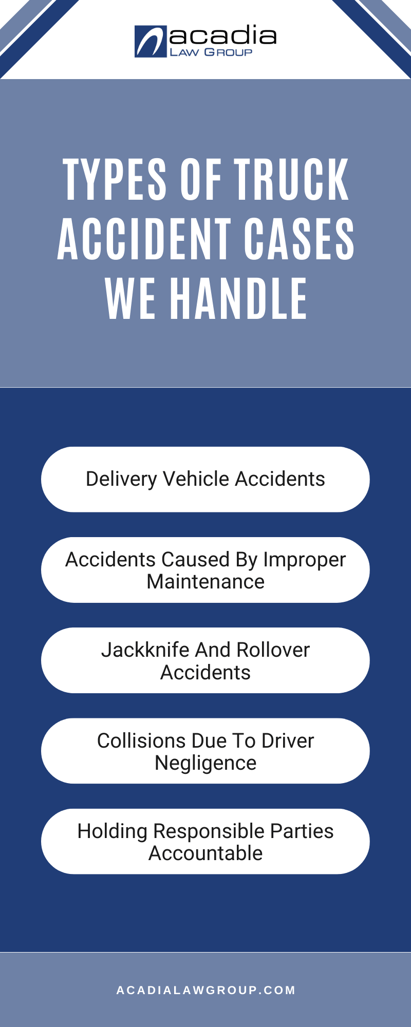 Types Of Truck Accident Cases We Handle Infographic