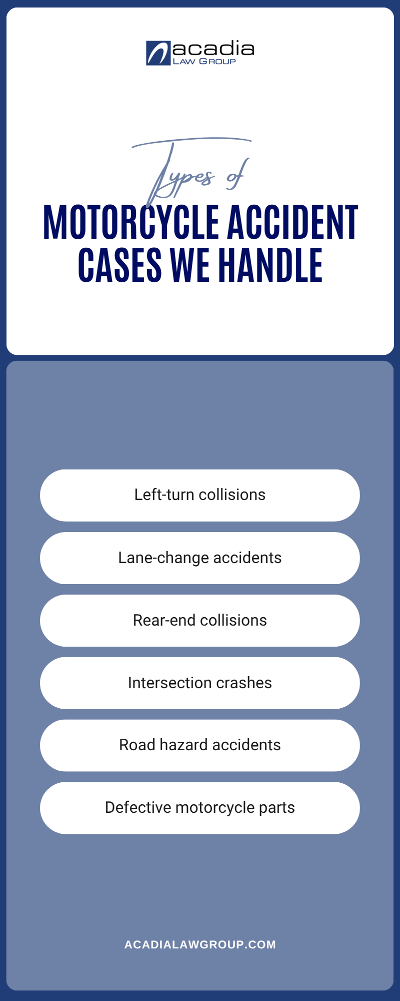 Motorcycle Accident Cases We Handle Infographic